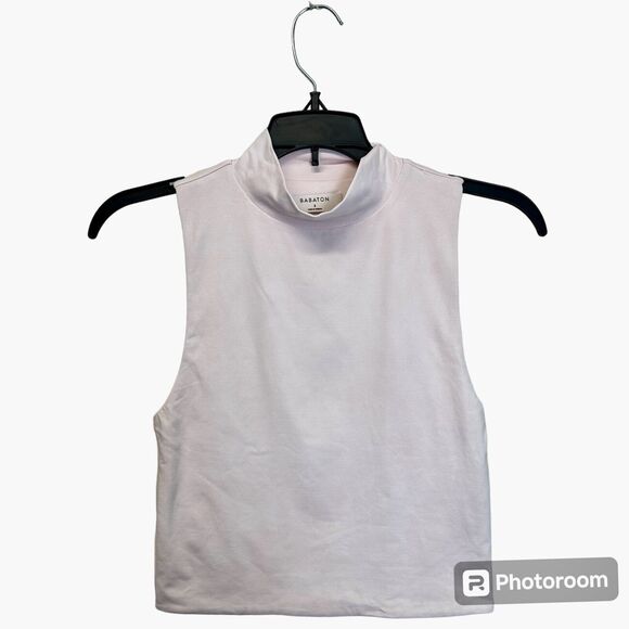 Aritzia Babaton Tank Top Womens Small Pink Knit Cropped Mockneck Sleeveless - Picture 2 of 9